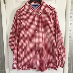 Tommy Hilfiger red checked dress shirt